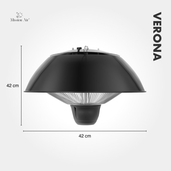 VERONA 1500 W Patio Infrared Heater | Hanging, IP34