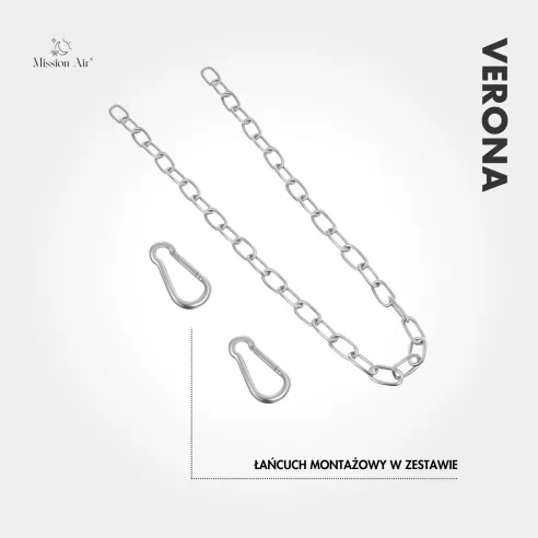 Promiennik podczerwieni wiszący VERONA zestaw montażowy łańcuch