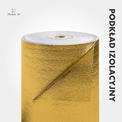 Podkład izolacyjny pod ogrzewanie podłogowe Mission Air złoty widok z góry
