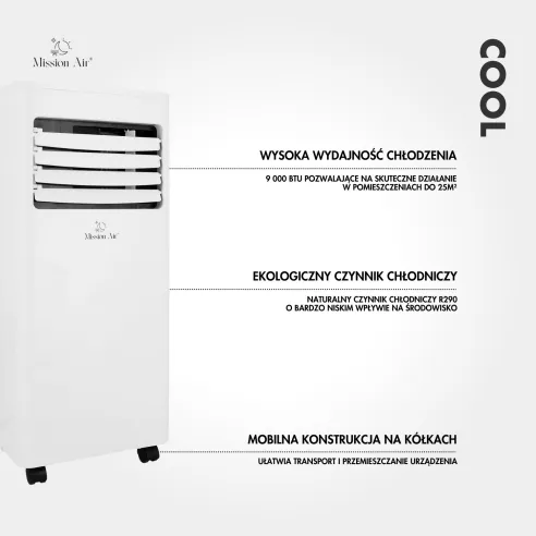 COOL 2.6 kW Portable Air Conditioner | 3-in-1 for up to 25 m²