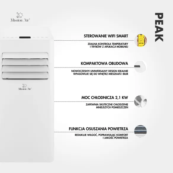 PEAK 2.1 kW WiFi Portable Air Conditioner | 3-in-1 for up to 20 m²