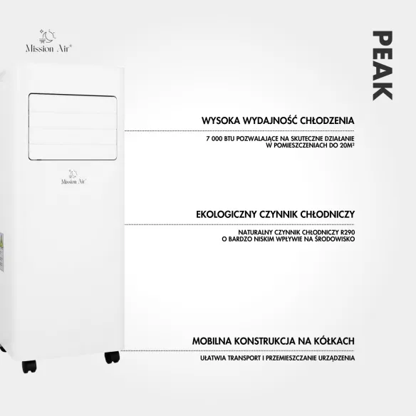 PEAK 2.1 kW WiFi Portable Air Conditioner | 3-in-1 for up to 20 m²