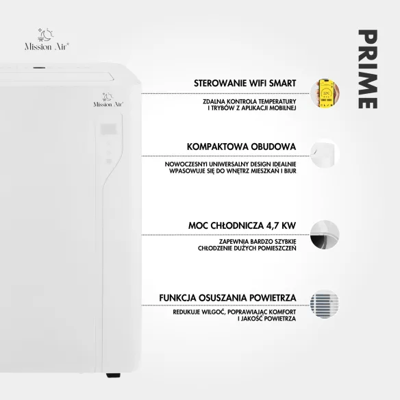 PRIME 3.5 kW WiFi Portable Air Conditioner | 3-in-1 for up to 35 m²