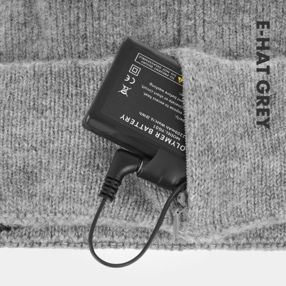 E-HAT Grey Heated Winter Hat | USB Powered