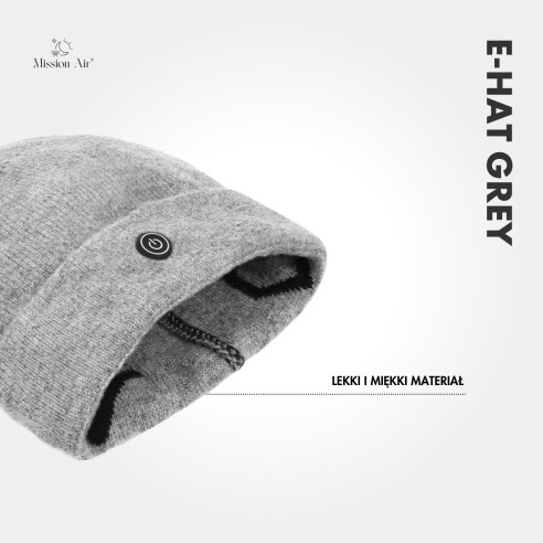 Ogrzewana czapka Mission Air E-HAT Gray detal wykończenia