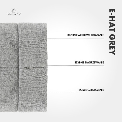 Ogrzewana czapka Mission Air E-HAT Gray wnętrze materiał
