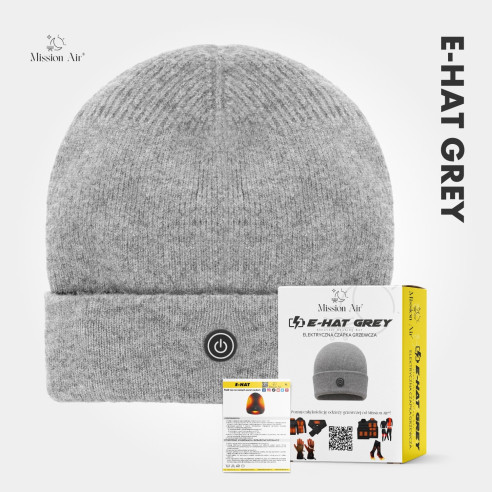 E-HAT Grey Heated Winter Hat | USB Powered