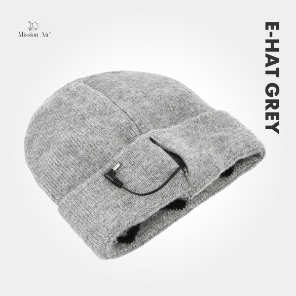 Ogrzewana czapka Mission Air E-HAT Gray bok z logo