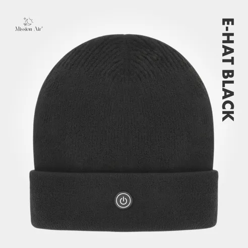 Elektryczna czapka grzewcza E-HAT Black | USB, podgrzewana zimowa