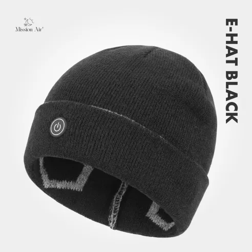 E-HAT Black Heated Winter Hat | USB Powered