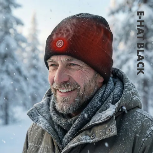 E-HAT Black Heated Winter Hat | USB Powered