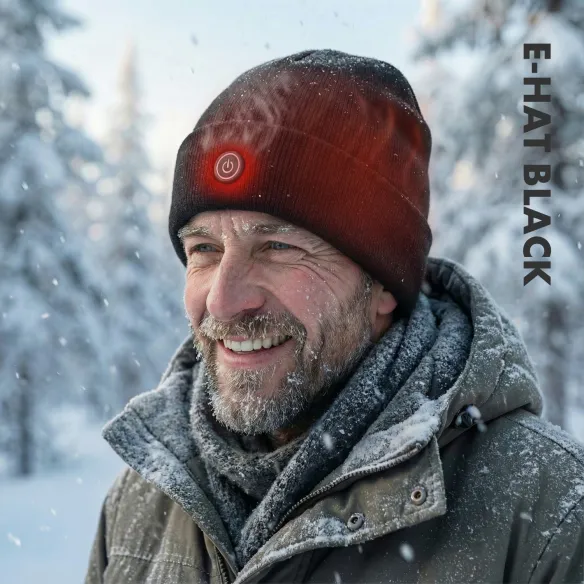 E-HAT Black Heated Winter Hat | USB Powered