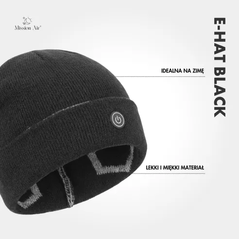 E-HAT Black Heated Winter Hat | USB Powered