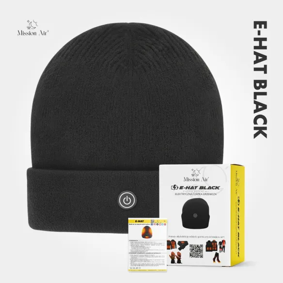 E-HAT Black Heated Winter Hat | USB Powered