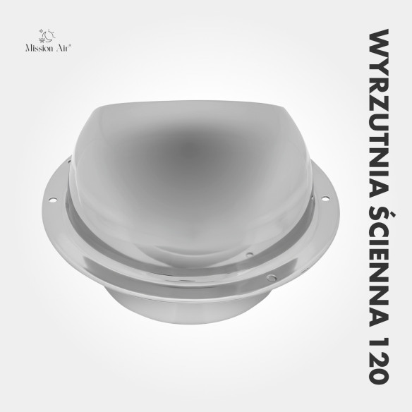Mission Air 120 mm Wall Vent Outlet | Drip Cap, Protective Grille