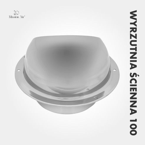 Mission Air 100 mm Wall Vent Outlet | Drip Cap, Protective Grille