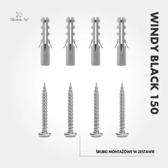 WINDY 150 mm Bathroom Fan | With Backdraft Shutter, Black