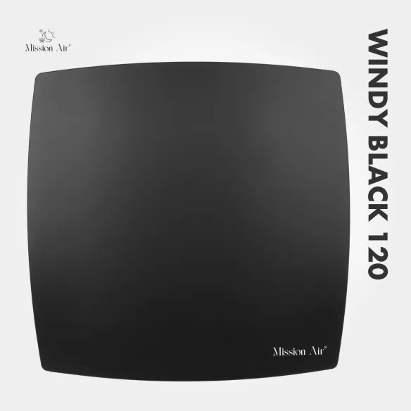 WINDY 120 mm Bathroom Fan | With Backdraft Shutter, Black