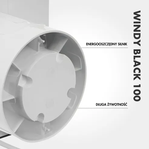 WINDY 100 mm Bathroom Fan | With Backdraft Shutter, Black