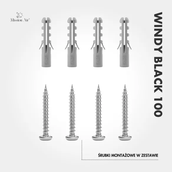 WINDY 100 mm Bathroom Fan | With Backdraft Shutter, Black