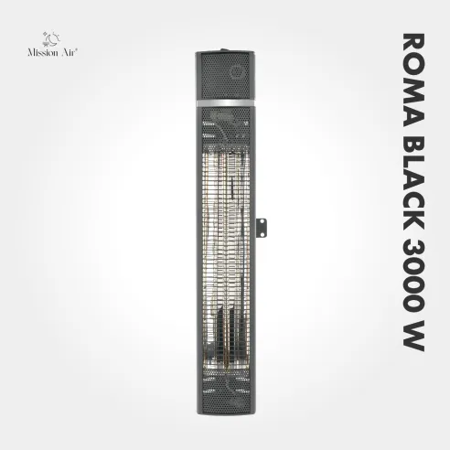 ROMA BLACK 3000 W Wall-Mounted Infrared Heater | Adjustable Angle, IPX4