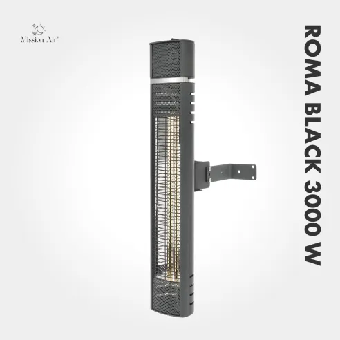 ROMA BLACK 3000 W Wall-Mounted Infrared Heater | Adjustable Angle, IPX4