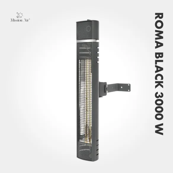 Promiennik ścienny ROMA BLACK 3000 W | Regulacja kąta, Czarny