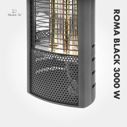 Promiennik ścienny ROMA BLACK 3000 W | Regulacja kąta, Czarny