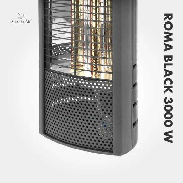 ROMA BLACK 3000 W Wall-Mounted Infrared Heater | Adjustable Angle, IPX4