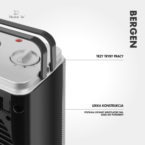 Termowentylator BERGEN 1500W | 2 Moce, Zabezpieczenia, IP20