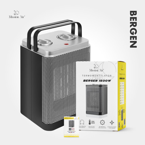 Termowentylator BERGEN 1500W | 2 Moce, Zabezpieczenia, IP20