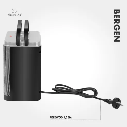 BERGEN 1500 W Fan Heater | 2 Power Levels, Safety Protection, IP20