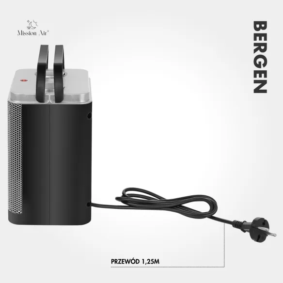 BERGEN 1500 W Fan Heater | 2 Power Levels, Safety Protection, IP20