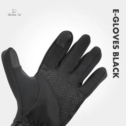 E-GLOVES BLACK Heated Gloves | Electric, USB + 2× Power Banks