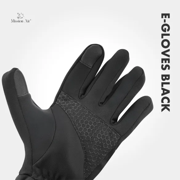 E-GLOVES BLACK Heated Gloves | Electric, USB + 2× Power Banks