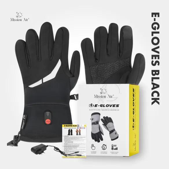 E-GLOVES BLACK Heated Gloves | Electric, USB + 2× Power Banks