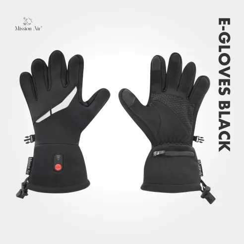 E-GLOVES BLACK Heated Gloves | Electric, USB + 2× Power Banks