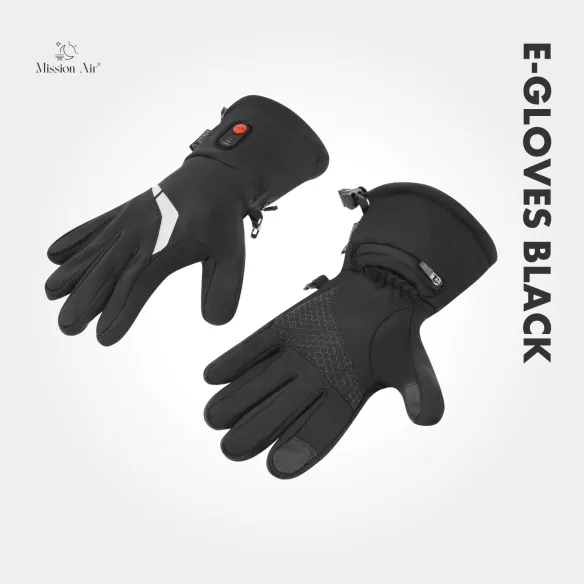 E-GLOVES BLACK Heated Gloves | Electric, USB + 2× Power Banks