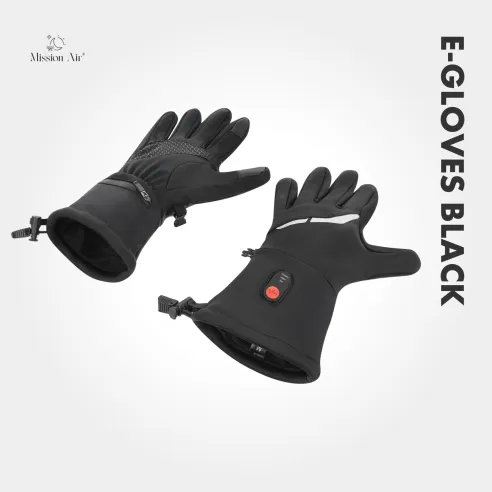E-GLOVES BLACK Heated Gloves | Electric, USB + 2× Power Banks