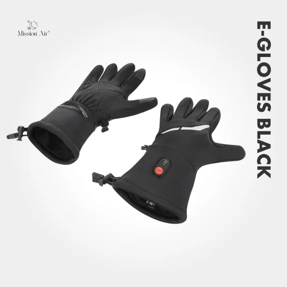 E-GLOVES BLACK Heated Gloves | Electric, USB + 2× Power Banks