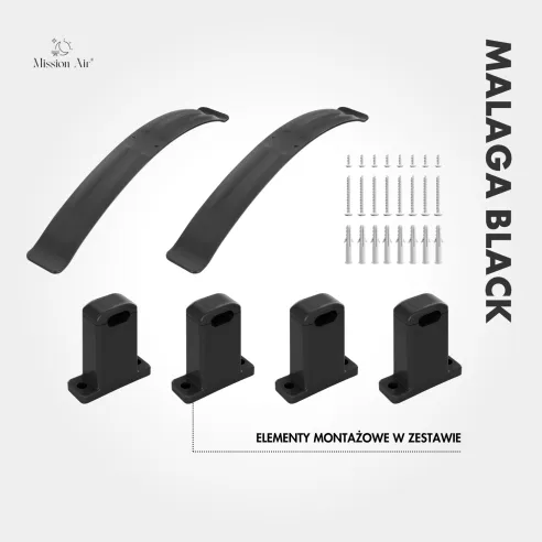 Grzejnik łazienkowy MALAGA BLACK 100 W | Drabinkowy, IP24 2w1