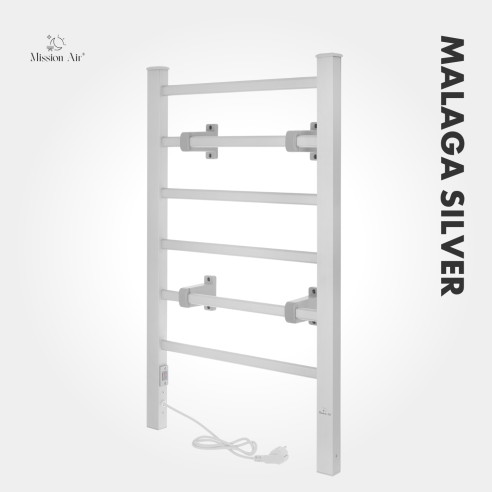 MALAGA SILVER 100 W Bathroom Ladder Heater | Electric, IP24, 2-in-1