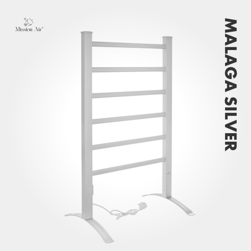 MALAGA SILVER 100 W Bathroom Ladder Heater | Electric, IP24, 2-in-1