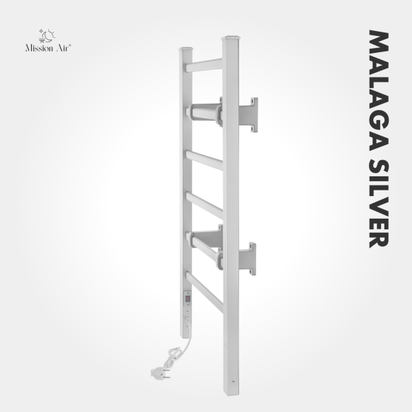MALAGA SILVER 100 W Bathroom Ladder Heater | Electric, IP24, 2-in-1