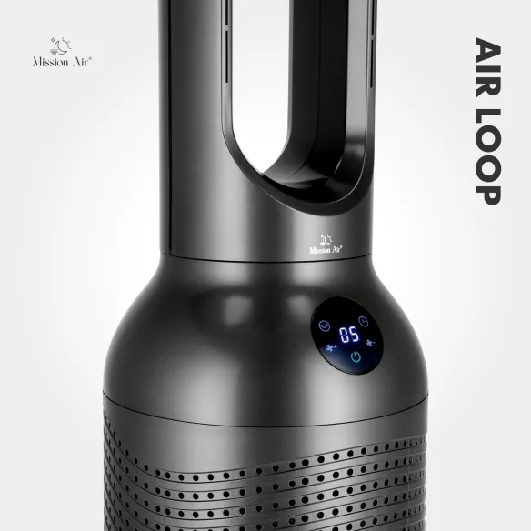 Wentylator bezłopatkowy AirLoop | HEPA, 8 prędkości, 67 cm | Szary