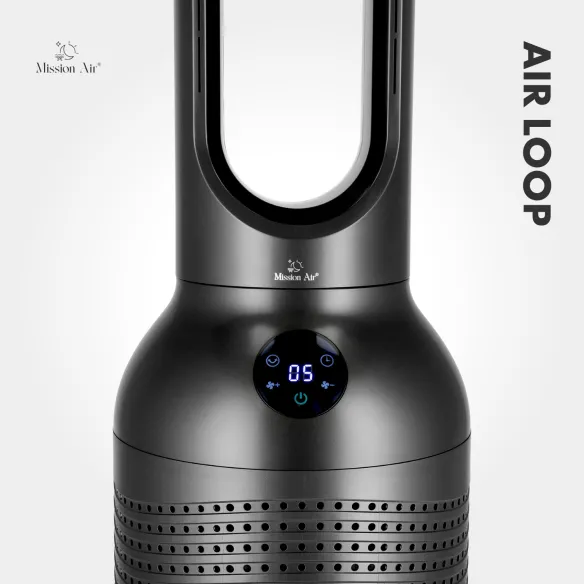 AirLoop Bladeless Fan | HEPA, 8 Speeds, 67 cm, Grey