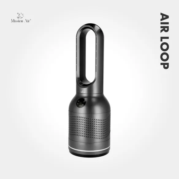 Wentylator bezłopatkowy AirLoop | HEPA, 8 prędkości, 67 cm | Szary