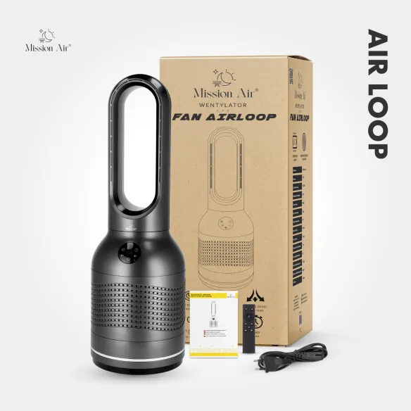 AirLoop Bladeless Fan | HEPA, 8 Speeds, 67 cm, Grey