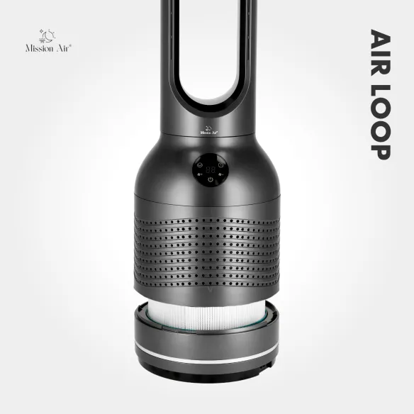 AirLoop Bladeless Fan | HEPA, 8 Speeds, 67 cm, Grey