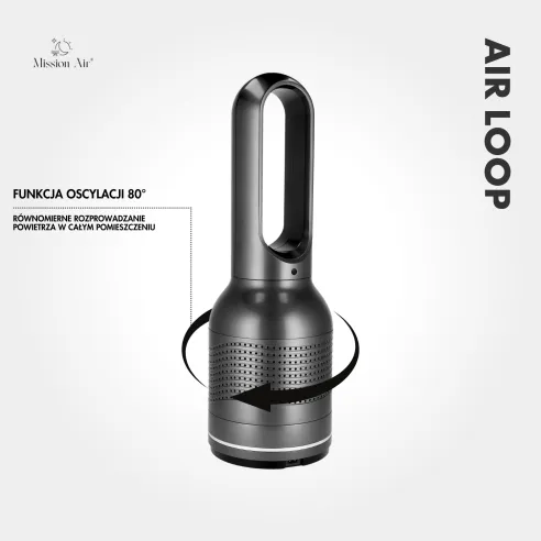 AirLoop Bladeless Fan | HEPA, 8 Speeds, 67 cm, Grey